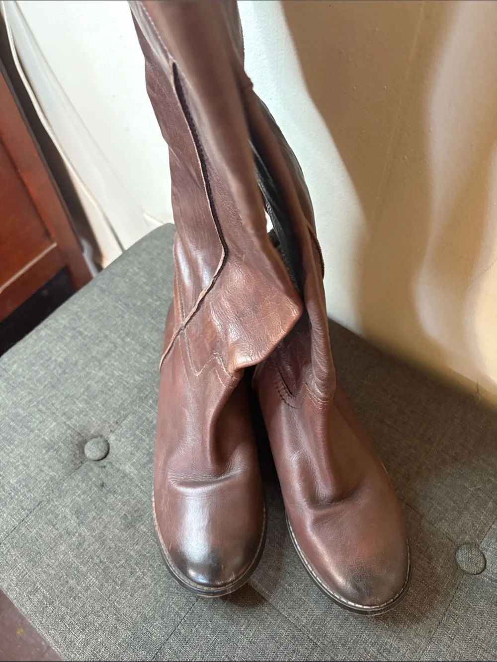 MIA Dark Brown Over-The-Knee Leather Boots